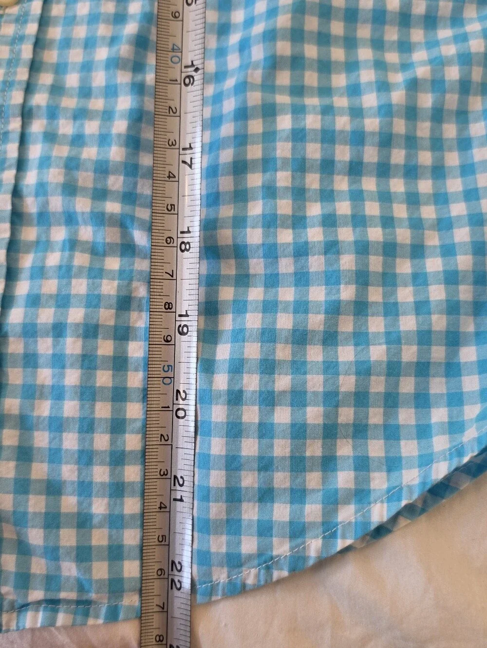 Ralph Lauren Boy's Button Down Shiry In Turquiose Gingham Size SM 8